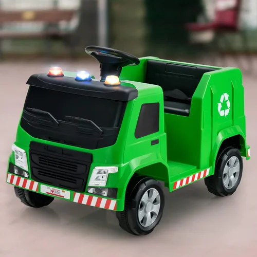 Vista 9 de GLACER Coche de paseo para niños, camión de basura de 12 V con control