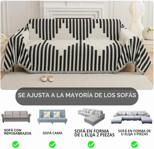 Vista 6 de HAOMAIJIA Fundas de Sofá Boho para Sofá de 2 Cojines - Amigable con Mascotas, Funda Suave y Gruesa Antideslizante para Perros - Protector de Muebles