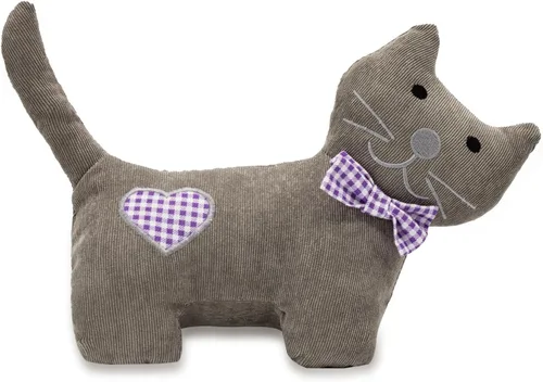 Vista 16 de Lindo tope de puerta decorativo para el hogar y la oficina, topes de puerta de piso, protectores de pared pesados de tela con peso animal, gato café