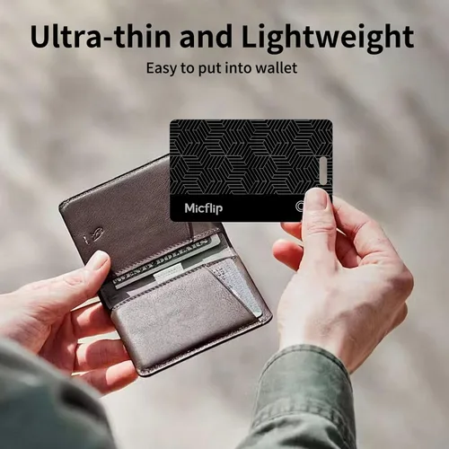 Vista 2 de Tarjeta de seguimiento de billetera con certificación MFi, funciona con Apple Find My 0.07in ultra slim tracker card, wireless charging, IP67