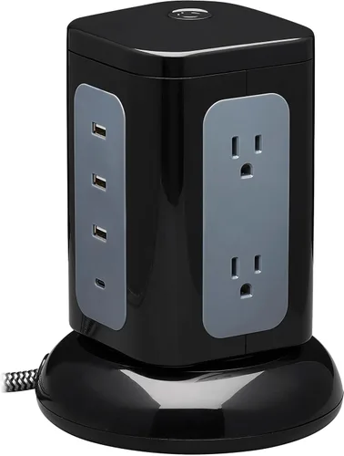 Vista 10 de Tripp Lite Protector de sobretensiones esférico de 3 tomas, 4 puertos USB (4.8A compartido) - Cable de 6 pies (6.0 ft), enchufe 5-15P, 540 julios