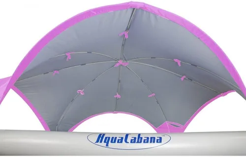 Vista 3 de AquaCabana, la única cabaña flotante para todo el día/todo el mundo para piscinas, playas, lagos y ríos, color azul (PINK)