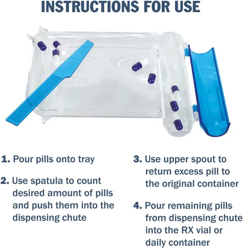 Vista 4 de Apothecary Products Pastillero y espátula para tabletas, medicamentos, vitaminas, zurdos Aids Tablet Handling & Sorting, Smooth Surface Supports