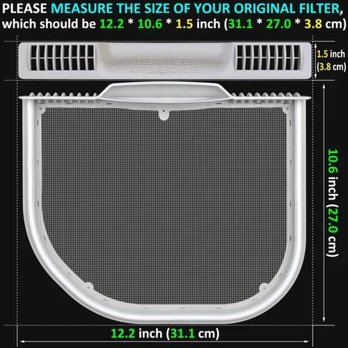 Vista 2 de 5231EL1001C - Filtro de pelusa de repuesto para secadoras LG y Kenmore, trampa de pantalla de pelusa para secadora ultra duradera, compatible