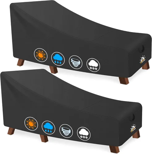 Vista 9 de Zettum Funda para Silla de Salón al Aire Libre - Funda Impermeable para Silla de Descanso de Patio, 600D Resistente y Resistente a la Decoloración