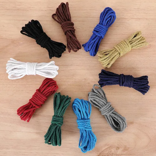Vista 5 de Cordón de macramé 3mm x 300m Cuerda de macramé 100% algodón natural Cordón de algodón trenzado de 4 hebras para manualidades DIY, adornos