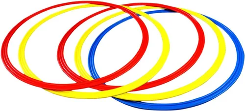 Vista 7 de Juego de anillos de entrenamiento de agilidad, 5 piezas de 11.8 in de PVC para ejercicios de fútbol, fútbol, baloncesto, niños y atletas