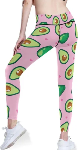 Vista 2 de JUNZAN Healthy Food Avocado Print Leggings for Women Lightweight Booty Pants for Fitness XS
