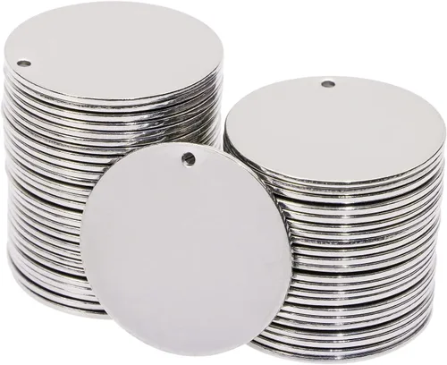 Vista 10 de Shapenty Dijes pequeños y redondos de acero inoxidable para estampado en blanco, mini discos para pulseras, aretes, collares, dijes, joyería