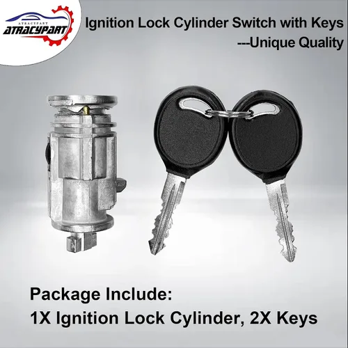 Vista 4 de Interruptor de cilindro de bloqueo de encendido con llaves Reemplazo para Dodge Ram 1500/2500/3500, Durango, Dakota, Chrysler Aspen y Mitsubishi