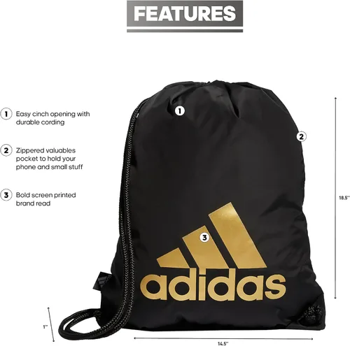 Vista 2 de adidas Ready Sackpack, NegroDorado Metálico, Ready Sackpack