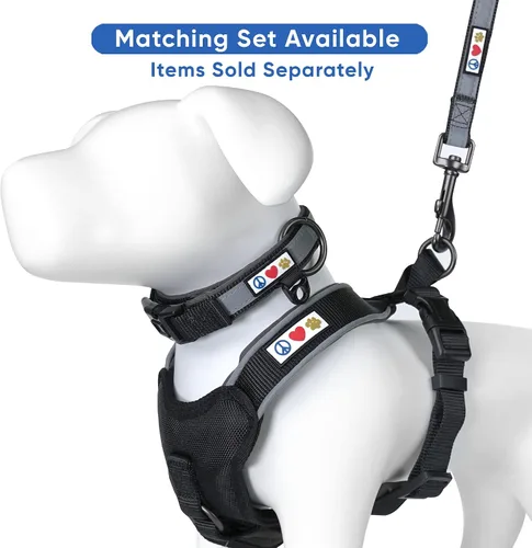 Vista 9 de Pawtitas Cuello ajustable reflectante para perro, Collar para perro acolchado, Negro