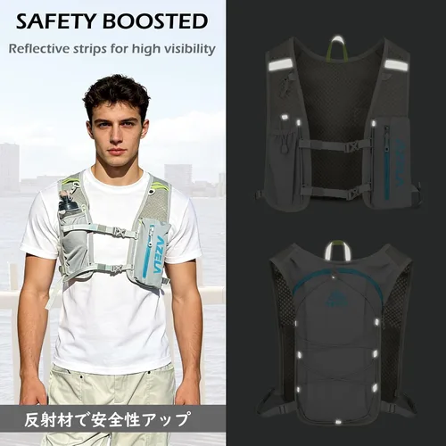 Vista 5 de TRIWONDER Hydration Vest Running Backpack for Men & Women, Water Pack for Hiking, Camping, Climbing & Cycling, Lightweight Daypack