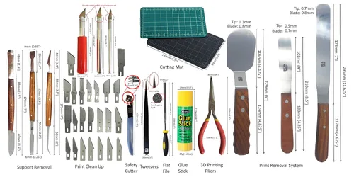 Vista 2 de Kit de herramientas de impresora 3D de grado profesional: todas las herramientas y accesorios de impresión 3D necesarios para quitar, limpiar