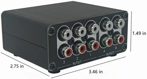 Vista 6 de 3 en 2 de salida RCA interruptor de audio estéreo selector divisor de la fuente de señal de entrada - RC32 Interruptor RCA 3-EN-2-OUT