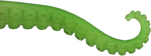 Vista 3 de Archie McPhee Juego de cinco títeres de tentáculo de dedo verde que brillan en la oscuridad