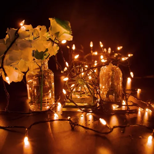 Vista 6 de Minetom Guirnalda de luces de Halloween para exteriores, 39 pies, 100 luces LED impermeables de Navidad con 8 modos de iluminación para Halloween
