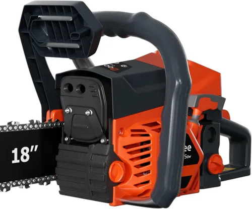 Vista 8 de Motosierra de gas de 62 cc, motosierra profesional de 18 y 22 pulgadas con motor de 2 ciclos y sistema antivibración, tecnología de inicio rápido