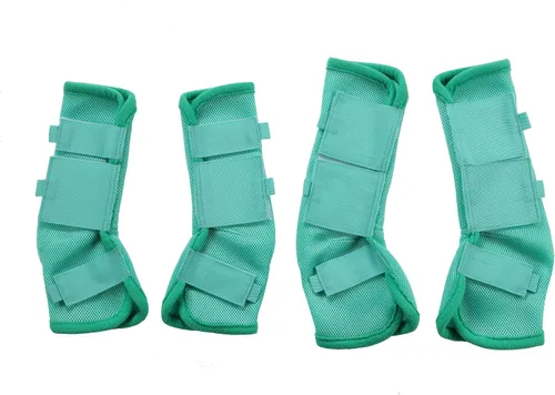 Vista 11 de LEAFOREST Juego de 4 botas para mosca de caballo, protección antideslizante para piernas para burro mini pony, botas de malla transpirable para Azul