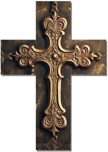 Vista 11 de Imahoocool Placa de madera para colgar en la pared, diseño rústico de madera con cruces, arte de pared para puerta delantera, hogar, cocina, granja