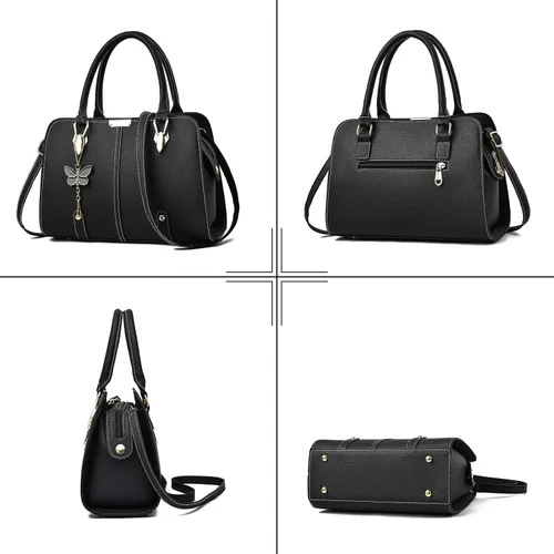 Vista 6 de FANDARE Bolso de mano para mujer, bolso de hombro de piel sintética, bolso impermeable