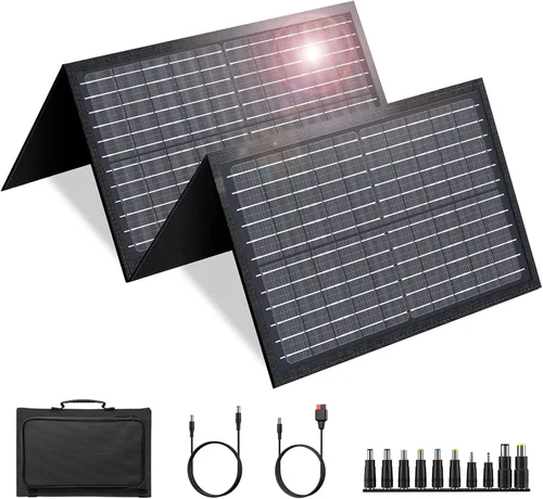 Vista 11 de Cargador de Panel Solar Portátil de 40W, Panel Solar Plegable para Estación de Energía Portátil, iPhone, iPad, Laptop, Paneles Solares de Camping