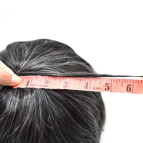 Vista 28 de Toupee para hombre 100% cabello humano real tupé para hombres 0.004 in piel de poliuretano para hombre, sistema de reemplazo de piezas de pelo