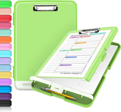 Vista 18 de Sooez - Sujetapapeles de documentos clínicos con almacenamiento, sujetapapeles de plástico resistente, de alta capacidad, con soporte para bolígrafo
