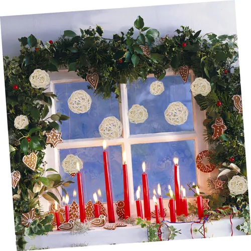 Vista 8 de VILLCASE Bolas decorativas de ratán, 15 bolas de mimbre de ratán, 3 tamaños para manualidades, rellenos decorativos de tazón, decoración de mesa