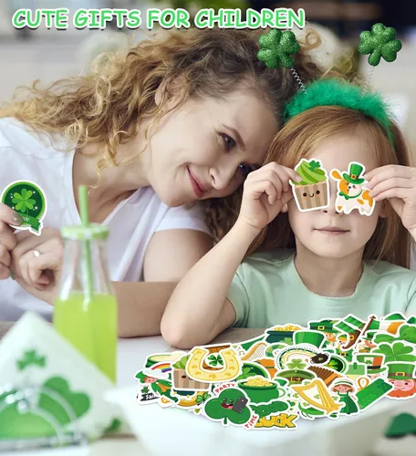 Vista 6 de Decoraciones del día de San Patricio - Pegatinas del día de San Patricio para niños - Accesorios del día de San Patricio, regalos de trébol