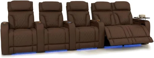 Vista 90 de Seatcraft Luminis 365 - Asiento de cine en casa (fila de 2 biplazas), color carmesí
