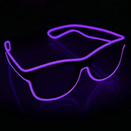 Vista 10 de YouRfocus Gafas inalámbricas con luz LED que brillan en la oscuridad para fiestas rave, EDM (azul)