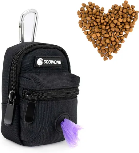 Vista 15 de Bolsa de golosinas para perros, soporte para bolsas de excrementos de perro para correas, contenedor de aperitivos para mascotas con bolsa