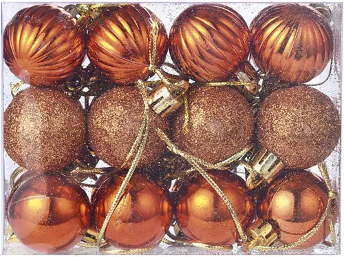 Vista 25 de QueenBox® 24 bolas de Navidad de plástico de 1.18 pulgadas para decoración de árbol de Navidad, vacaciones y fiestas