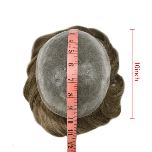 Vista 62 de Toupee para hombre 100% cabello humano real tupé para hombres 0.004 in piel de poliuretano para hombre, sistema de reemplazo de piezas de pelo