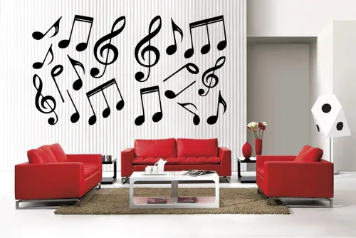 Vista 2 de Calcomanía de vinilo removible estilo música Home Décor, tamaño grande, 6076675
