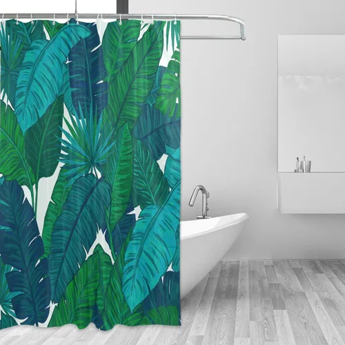Vista 23 de MNSRUU Fabric Shower Curtain, Flowers and Butterflies Pink Waterproof Polyester Curtains with Hooks for Home Bathroom Decorative