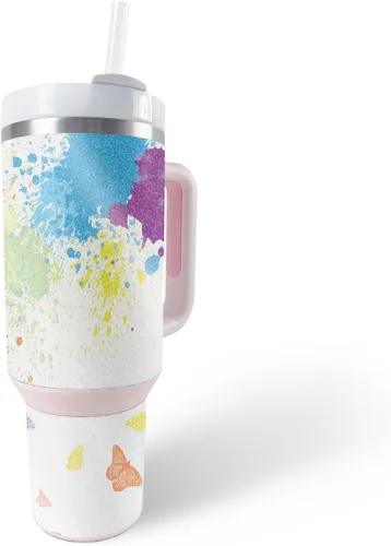 Vista 19 de MightySkins - Vaso con purpurina brillante compatible con Stanley The Quencher H2.0 FlowState de 40 onzas, morado sólido, acabado protector