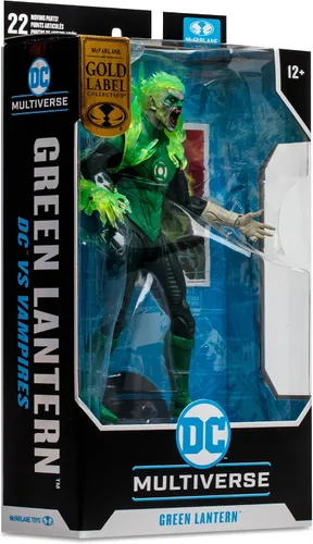 Vista 10 de DC Multiverse vs Vampires - Figura de acción exclusiva de 7 pulgadas, etiqueta dorada de linterna verde vampiro