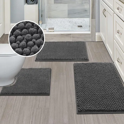 Vista 40 de Turquoize Alfombras de baño de felpilla antideslizante para baño, 17 x 24 pulgadas, extra suaves y absorbentes, lavables a máquina, perfectas