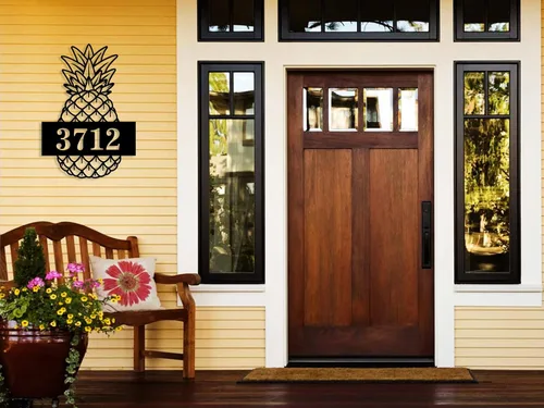 Vista 6 de Letrero de metal personalizado con números de dirección de casa, valla de puerta de número de calle personalizada o placa de puerta delantera