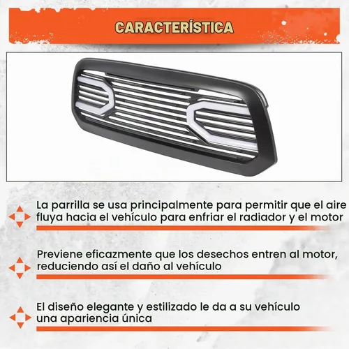 Vista 6 de ECOTRIC - Parrilla compatible con RAM 1500 2015-2018 2019-2021 Ram 1500