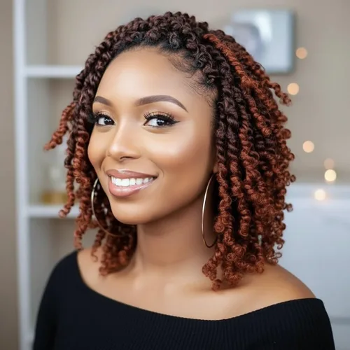Vista 37 de Fulcrum Pelo de ganchillo Passion Twist de 8 pulgadas, 9 paquetes de cabello pretrenzado y prerrizado para mujeres negras (8 pulgadas
