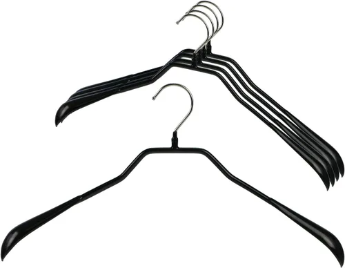 Vista 10 de Mawa by Reston Lloyd BodyForm Series - Percha de ropa extra ancha antideslizante que ahorra espacio para chaquetas, trajes y abrigos, 18 1/4 Negro