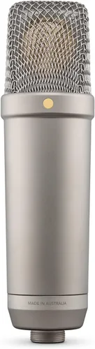 Vista 2 de Rode NT1 - Micrófono condensador de 5ª generación con montaje de choque SM6 y filtro pop, color plateado Dual Xlr y USB-C, 1 cápsula de oro