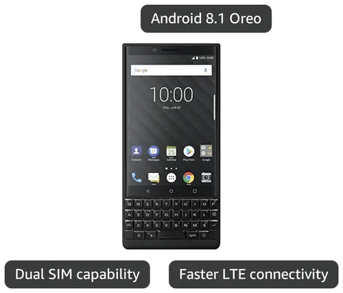 Vista 3 de BlackBerry KEY2 Negro Desbloqueado Smartphone Android (AT&T/T-Mobile) 4G LTE, 64GB