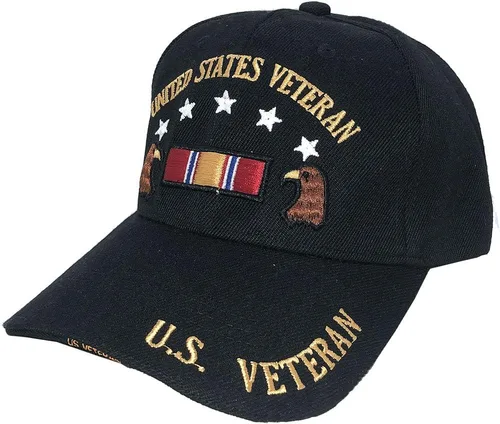 Vista 7 de Gorras de béisbol del ejército, ropa militar, veterano jubilado, bordado 3D, ajustable Camuflaje militar con bandera