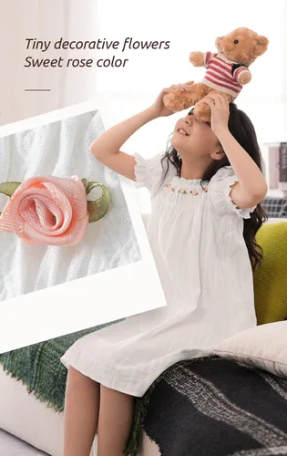 Vista 3 de BANGSAUR Vestidos vintage para niñas, camisas de dormir de princesa de algodón, para niños de 3 a 12 años
