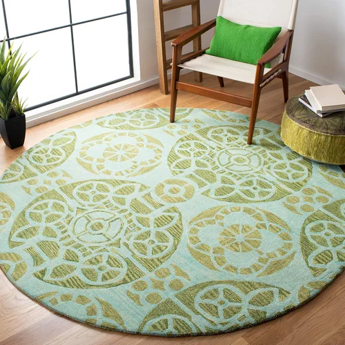 Vista 30 de SAFAVIEH Wyndham Collection - Alfombra decorativa de 2 x 3 pies, beige y azul, hecha a mano, lana moderna, ideal para zonas de alto tráfico