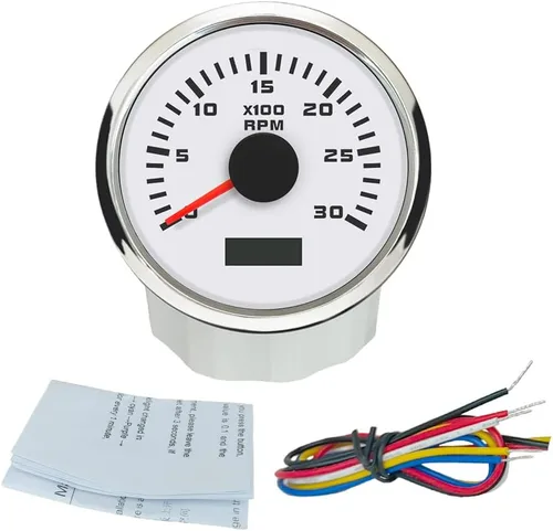 Vista 5 de ELING 52mm Generador 3000RPM Tacómetro con medidor de horas 12V 24V con retroiluminación roja